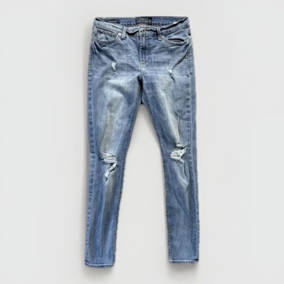 Lucky Brand Brooke Skinny Jeans Womens 6/28 Blue Mid Rise Stretch Distressed - Picture 1 of 13